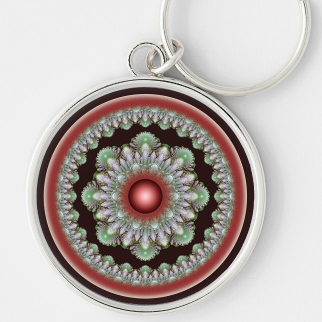 Christmas glossy round decoration key ring (Front)