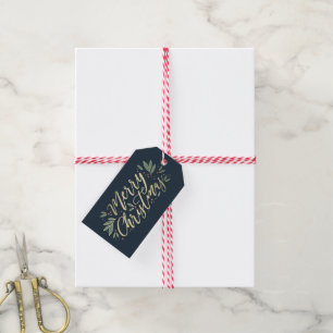Christmas Glow Holiday Gift Tags Editable Colour
