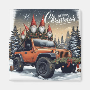 Christmas Gnome 4x4  Magnet
