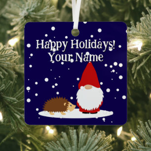 Christmas gnome and hedgehog tree Ornament