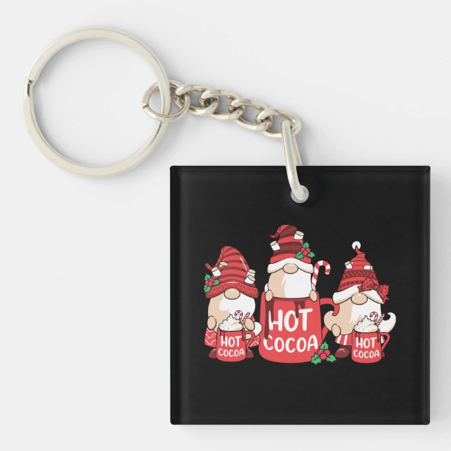 Christmas Gnome and Hot Cocoa Key Ring (Front)