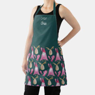 Christmas Gnome And Reindeer With Glove Apron