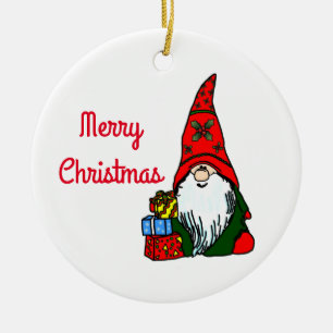 Christmas Gnome Ceramic Tree Decoration