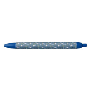 Christmas Gnome Christmas Tree Pattern Blue Ink Pen