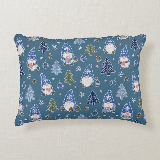 Christmas Gnome Christmas Tree Pattern Decorative Cushion (Front)