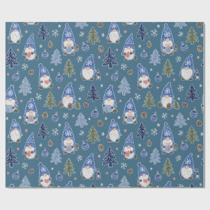 Christmas Gnome Christmas Tree Pattern Wrapping Paper