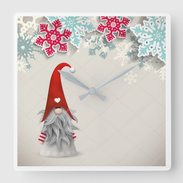 **CHRISTMAS GNOME** CLOCK (Front)