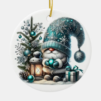 Christmas gnome cosy Christmas cosy gnome Ceramic Tree Decoration