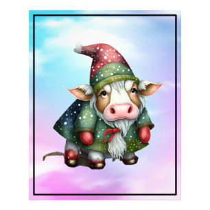 Christmas Gnome Cow Design-83456 Photo Print