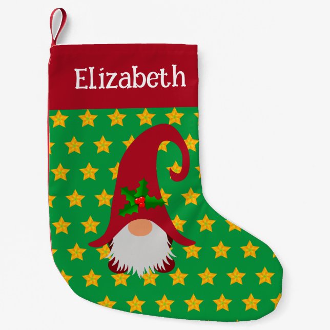 Christmas Gnome Customised Stocking (Front)
