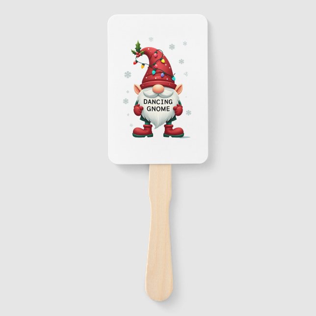 Christmas Gnome Dancing Gnome Family Christmas (2) Hand Fan (Front)