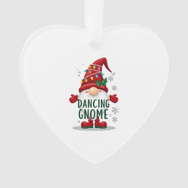 Christmas Gnome Dancing Gnome Family Christmas (6) Ornament (Front)
