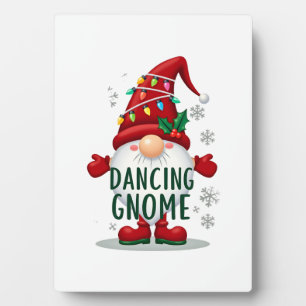 Christmas Gnome Dancing Gnome Family Christmas (6) Plaque