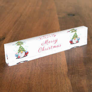 Christmas Gnome  Desk Plate