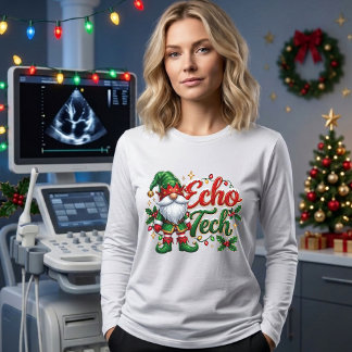 Christmas Gnome Echo Tech White T-Shirt
