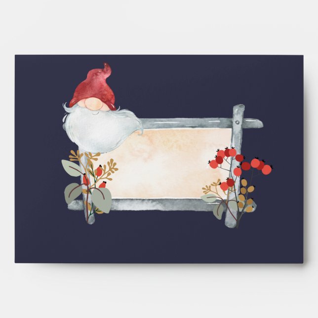 Christmas Gnome Envelope with Return Address (Front)