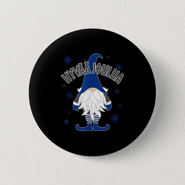 Christmas Gnome Finnish Scandinavian Tomte Finland 6 Cm Round Badge (Front)