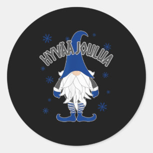 Christmas Gnome Finnish Scandinavian Tomte Finland Classic Round Sticker