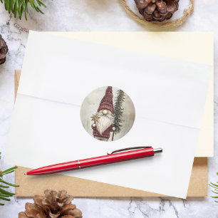 Christmas Gnome for the Holidays Classic Round Sticker