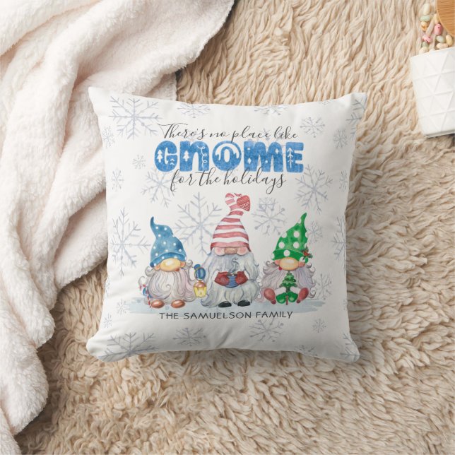 Christmas GNOME FOR THE HOLIDAYS Personalised Cushion (Blanket)