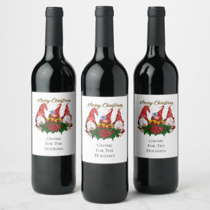 Christmas Gnome For The Holidays Trendy Wine Label