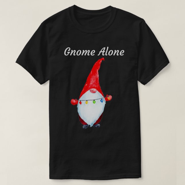Christmas Gnome  Gnome Alone  T-Shirt (Design Front)