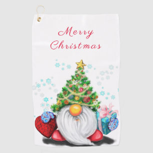 Christmas Gnome Golf Towel