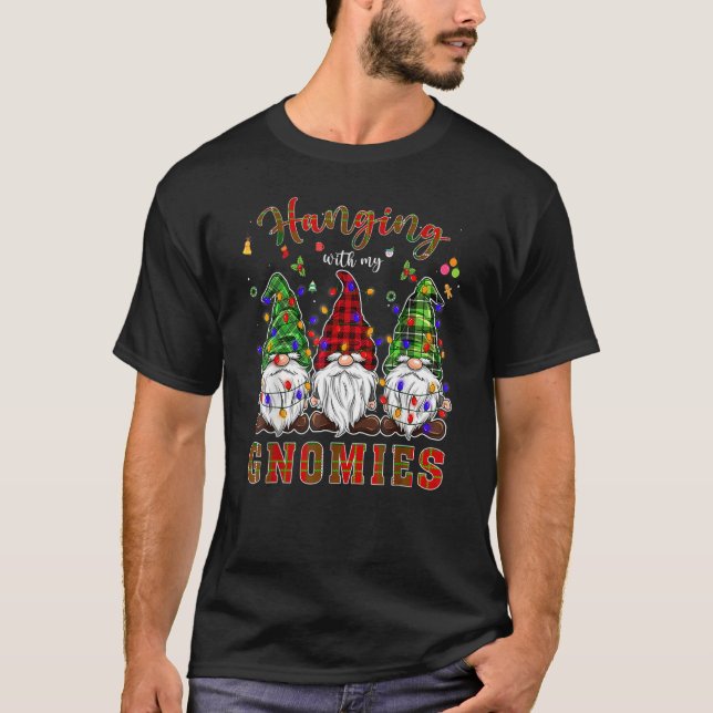 Christmas Gnome Hanging With My Gnomies Men Women  T-Shirt (Front)