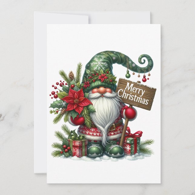 Christmas Gnome Holiday Card (Front)