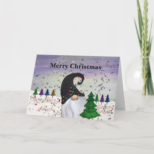 Christmas Gnome Holiday greeting cards (Front)