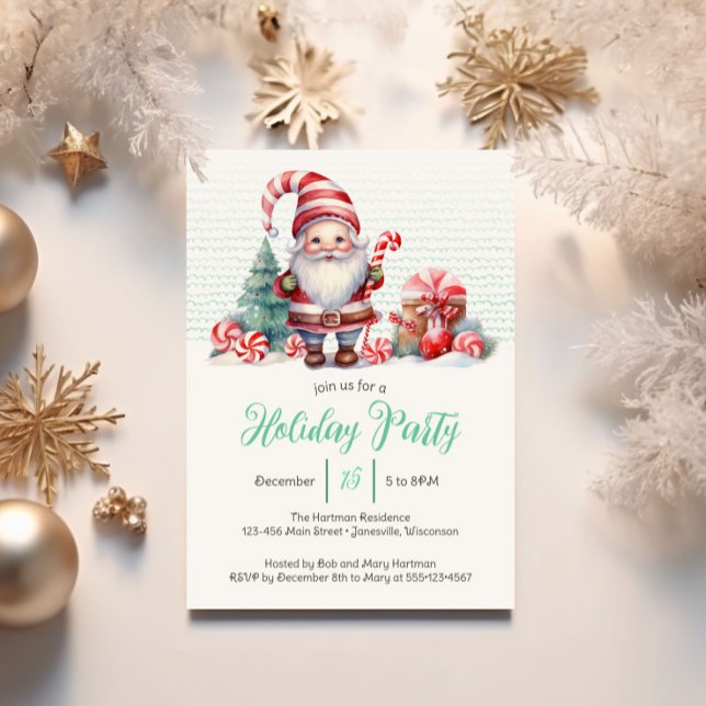 Christmas Gnome Holiday Party Invitation (Creator Uploaded)