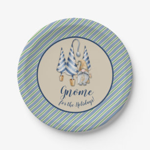 Christmas Gnome Home for the Holidays Paper Plate