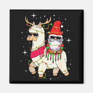 Christmas Gnome On Llama, Cute Alpaca Chanukah Chr Magnet