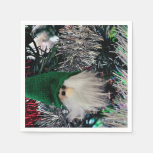 Christmas gnome ornament napkin