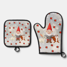 Christmas gnome oven mitt & pot holder