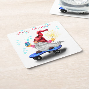 Christmas Gnome Paper Coaster