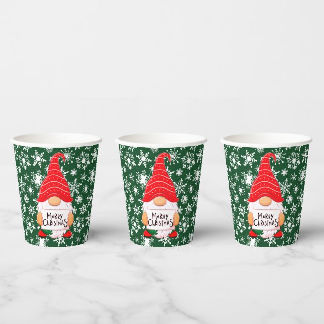 Christmas Gnome  Paper Cups (Multi)