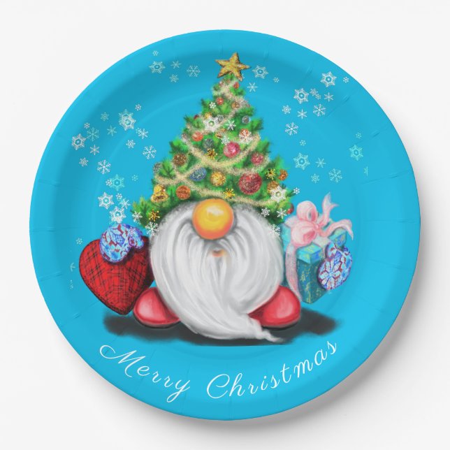 Christmas Gnome Paper Plates (Front)