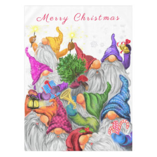 Christmas Gnome Party Funny Tablecloth