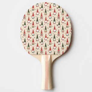Christmas Gnome Party Pattern Ping Pong Paddle