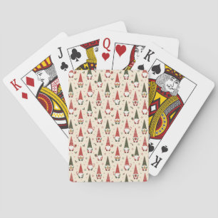 Christmas Gnome Party Pattern Playing Cards