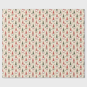 Christmas Gnome Party Pattern Wrapping Paper