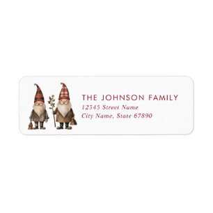Christmas Gnome Return Address Labels