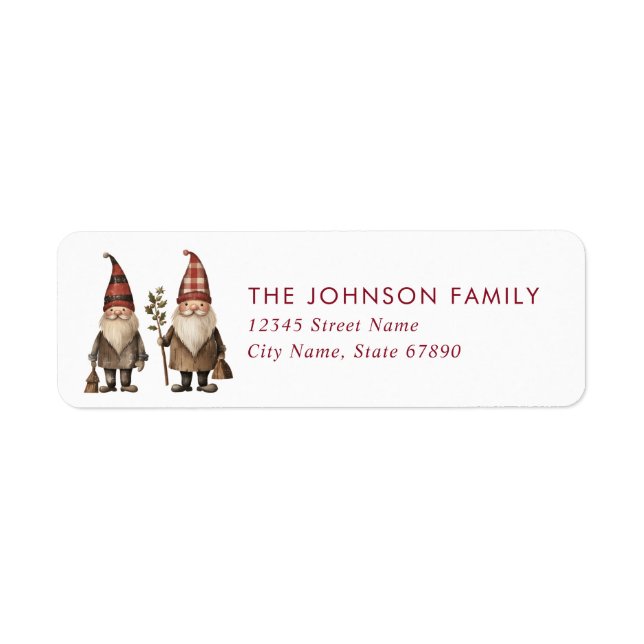 Christmas Gnome Return Address Labels (Front)