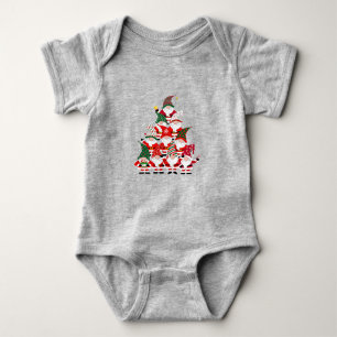 Christmas Gnome Santa Tree Holiday Funny Baby Bodysuit