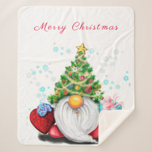 Christmas Gnome Sherpa Blanket