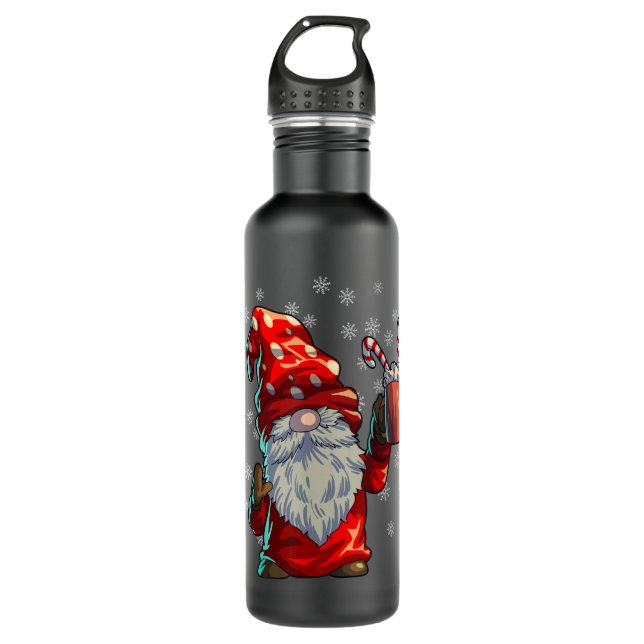 Christmas Gnome Shirt Men Women Buffalo Plaid Red  710 Ml Water Bottle (Front)
