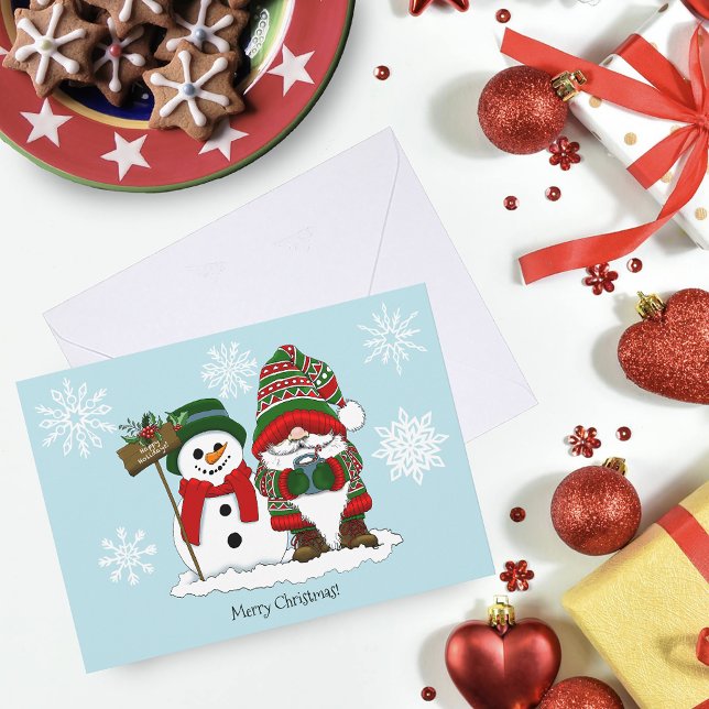 Christmas Gnome Snowman Cute Card (Creator Uploaded)