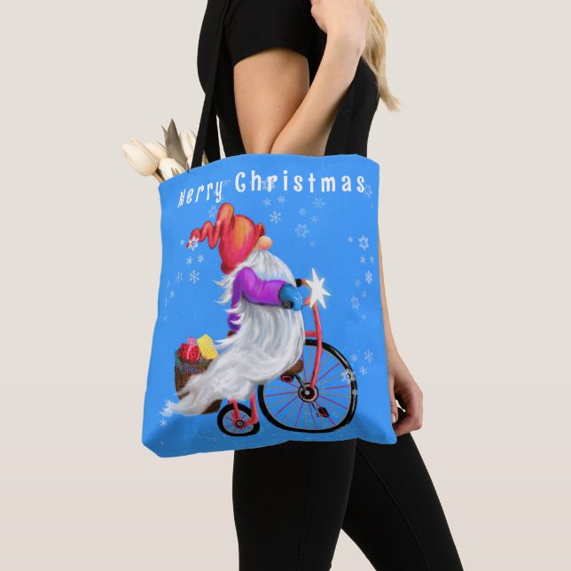 Christmas Gnome Tote Bag (Close Up)