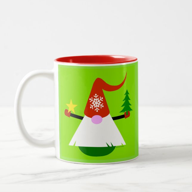 Christmas Gnome  Two-Tone Coffee Mug (Left)